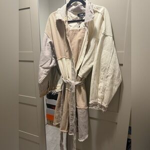 Missguided Beige and Cream Frayed Jacket